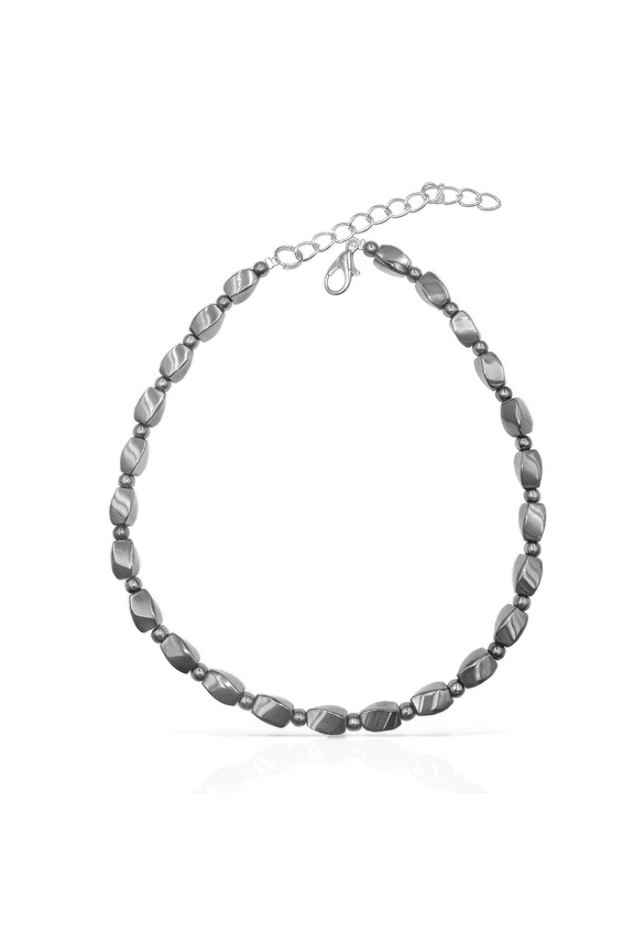 Magnetic Grey Hematite Adjustable Anklet | Hypoallergenic Beach Gala Jewelry