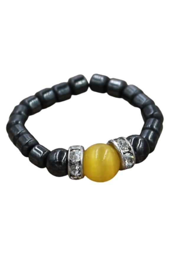 Magnetic Stretch Yellow Tiger Eye Boho Beach Gala Style Toe Ring
