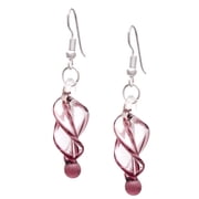 Besheek Murano Style Purple Tornado Twirl Quality Fashion Glass Earrings