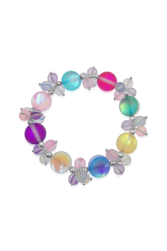 Rainbow 'Bubbles' Mermaid Glass Stretch Bracelet