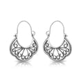 thumbnail image 1 of Besheek Silvertone Ornate Filigree Swirl Boho Beach Style Latch Earrings, 1 of 5