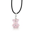 thumbnail image 1 of Besheek Silvertone and Pink Kitschy Resin Gummy Bear Necklace Pendant, 1 of 5