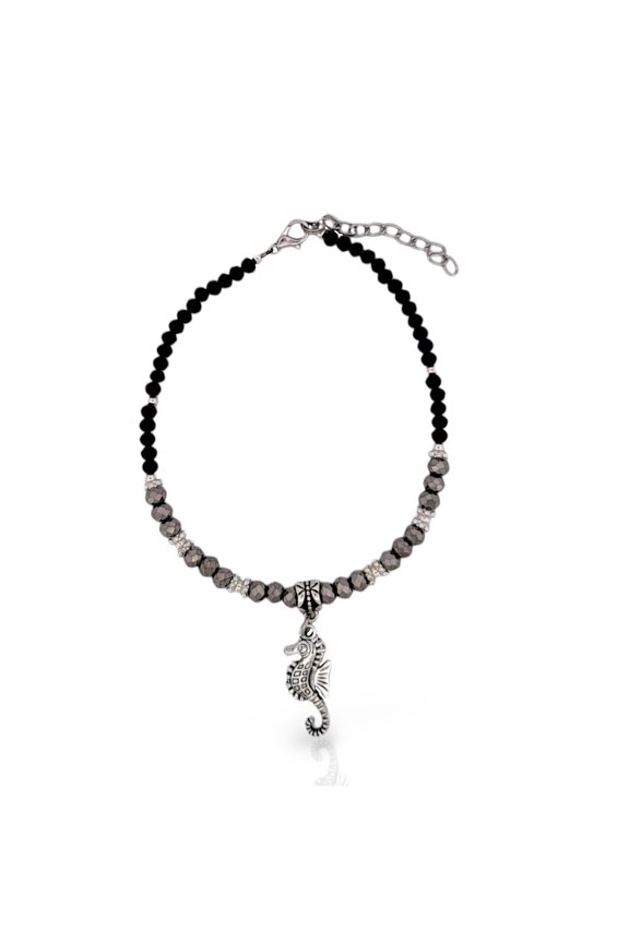 Sparkling Seahorse Adjustable Anklet | Handmade Hypoallergenic Jewelry