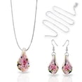 thumbnail image 1 of Besheek Sterling Silver Pink Lily Confetti Glass Earrings & Necklace Set, 1 of 9