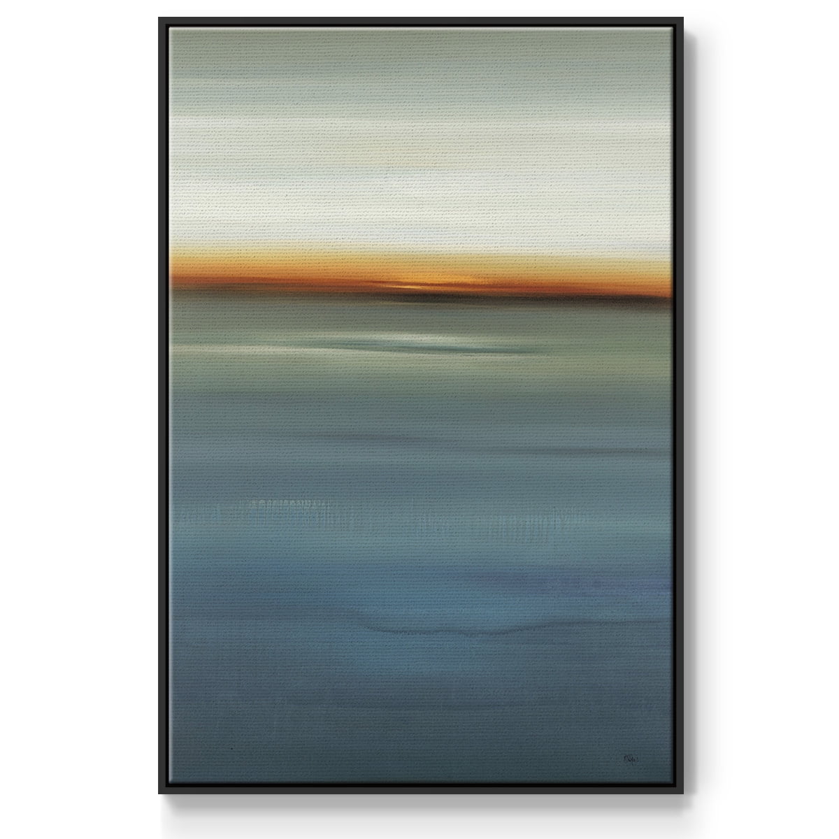 Beside the Blue I Framed Premium Gallery Wrapped Canvas - Ready to Hang - 17 x 25 - Black Floating Frame
