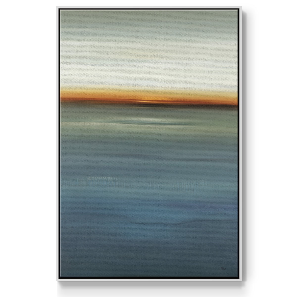 Beside the Blue I Framed Premium Gallery Wrapped Canvas - Ready to Hang - 25 x 37 - White Floating Frame