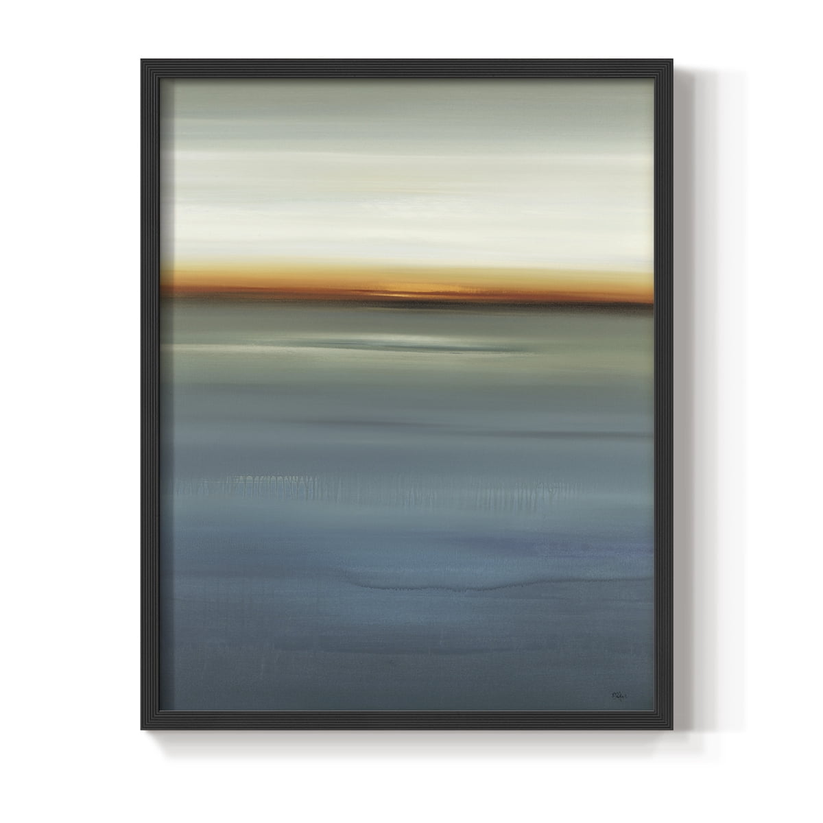 Beside the Blue I Framed Print in Black Solid Wood Framed Print No Nail Hanging