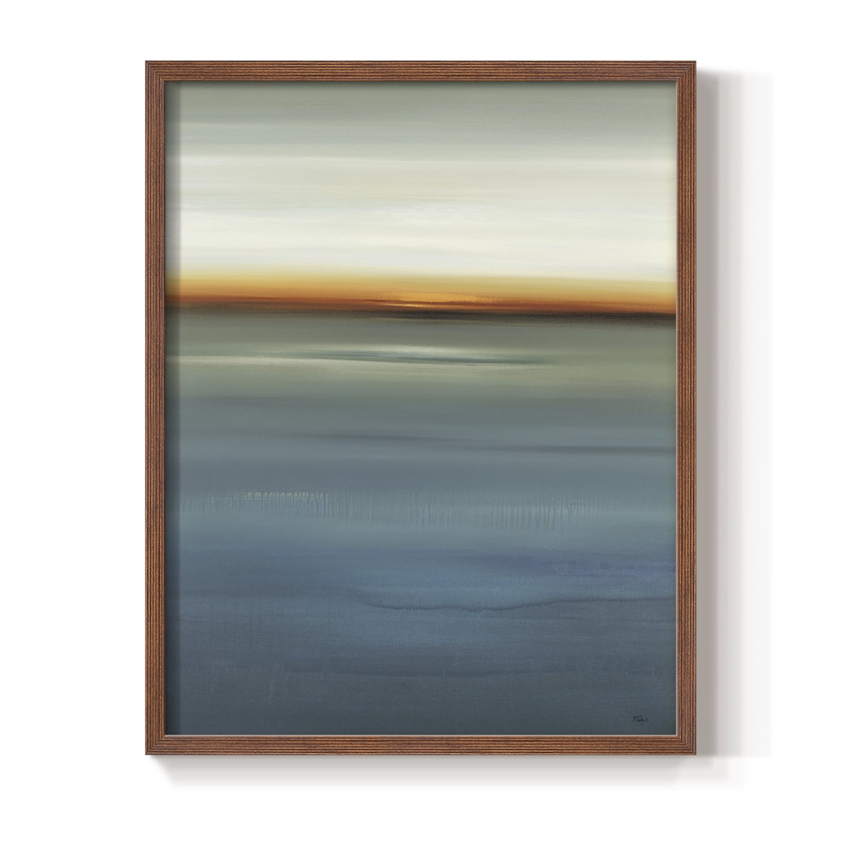 Beside the Blue I Framed Print in Brown Solid Wood Framed Print No Nail Hanging