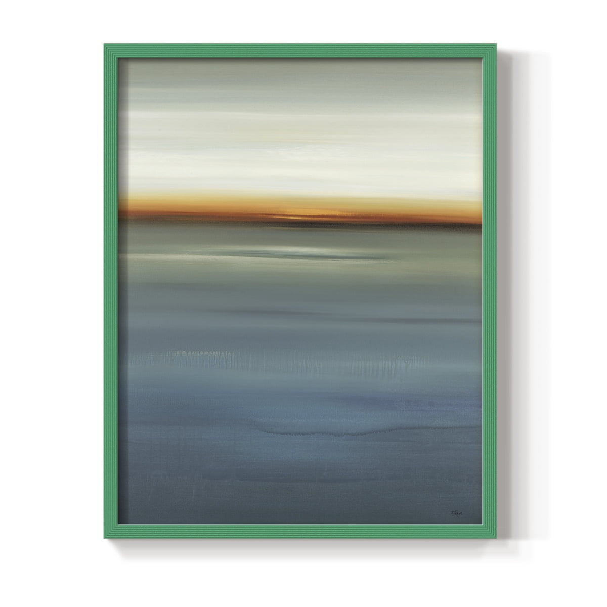 Beside the Blue I Framed Print in Green Solid Wood Framed Print No Nail Hanging
