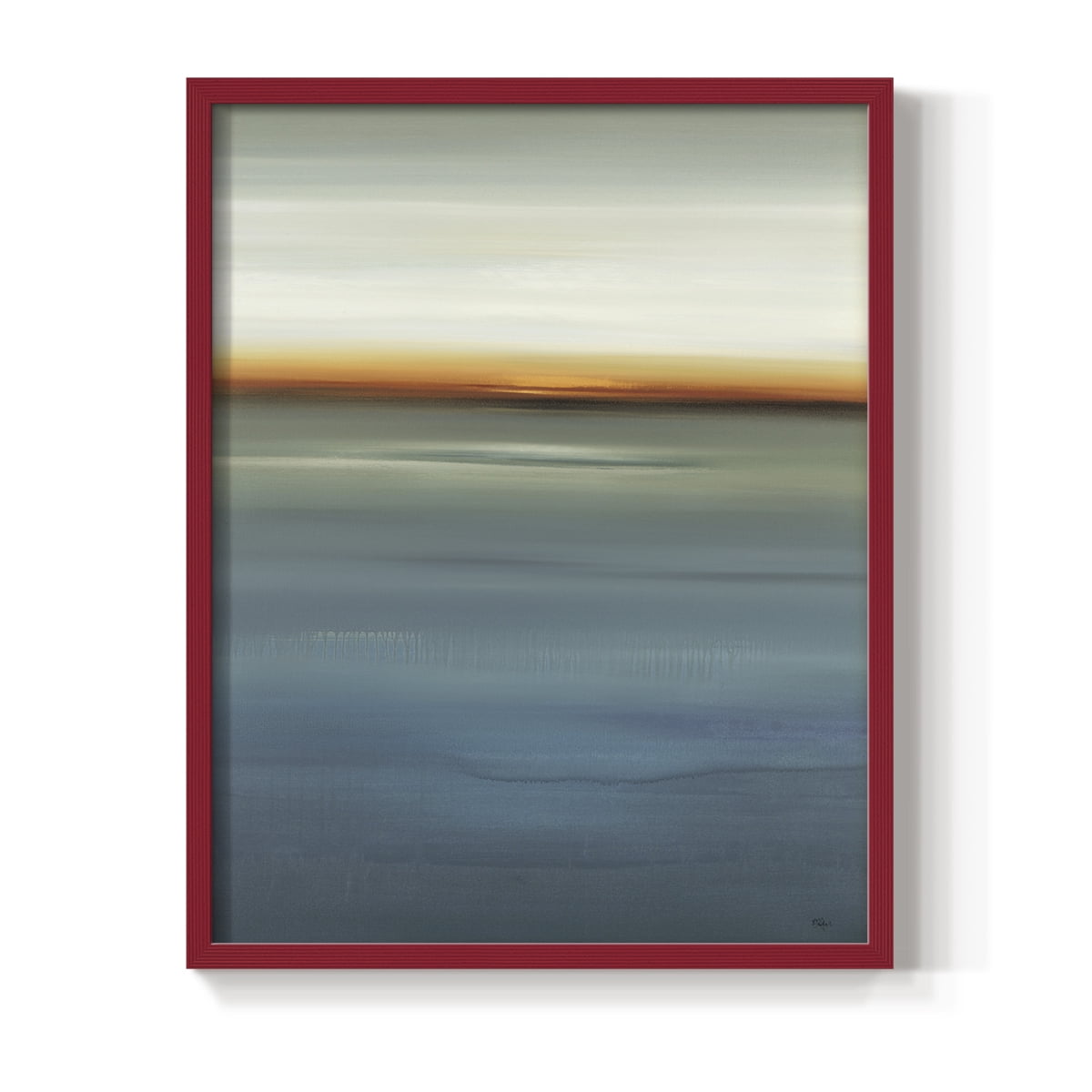 Beside the Blue I Framed Print in Red Solid Wood Framed Print No Nail Hanging