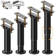 Beslands 4 Pack Adjustable Metal Bed Frame Support Legs, 7.08-12.6 inches, Black