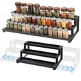 thumbnail image 1 of Beslands Expandable Spice Rack Organizer for Kitchen, 3-Tier Adjustable Countertop & Cabinet Shelf, 16-29 Inches Metal Display with Slip-Resistant Design for Jars, Black, 1 of 8