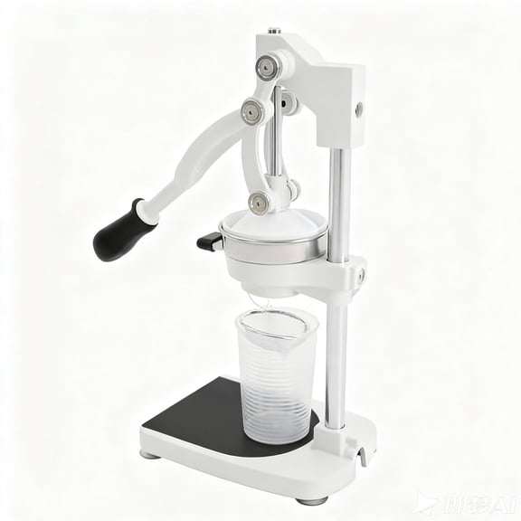 Beslands Heavy-Duty Cast-Iron Manual Citrus Juicer, Easy-to-Clean Orange Lemon Lime Grapefruit Hand Press Juicer Squeezer for Countertop, Commercial & Home Use, White