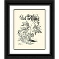 thumbnail image 1 of Besler, Basilius 15x18 Black Ornate Wood Framed with Double Matting Museum Art Print Titled - Black and White Besler Peony III, 1 of 4
