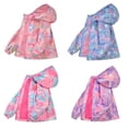 thumbnail image 1 of Besly Kids Girls Rain Jacket Fleece Lined Windbreaker Jacket Fashion Prints Hoodie for Fall Winter, 1 of 8