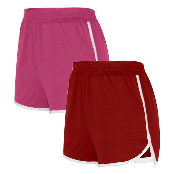 Besolor 2 Pack Women's Dance Yoga Sports Shorts Summer Running Athletic Short Pant Soft Lounge Shorts for Women