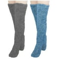 thumbnail image 1 of Besolor 2 Pairs Over Knee Fuzzy Socks, Plush Slipper Stockings, Cozy Long Leg Warmers for Women, Winter Home & Sleeping Socks, 1 of 3