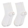 thumbnail image 1 of Besolor 2 Pairs Women Men Cotton Crew Socks Casual Soft Breathable Athletic Mid Calf Socks White, 1 of 9