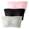 thumbnail image 1 of Besolor 3 Pack Womens Plus Size Strapless Bandeau Bra, Padded Bralette Bra Stretchy Seamless Bandeau Tube Top Bra, 1 of 8