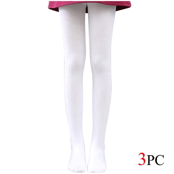 Besolor 3 Pairs Women's Opaque Pantyhose Tights Girls High Waisted Dance Ballet Stockings Baselayer Footed Leggings