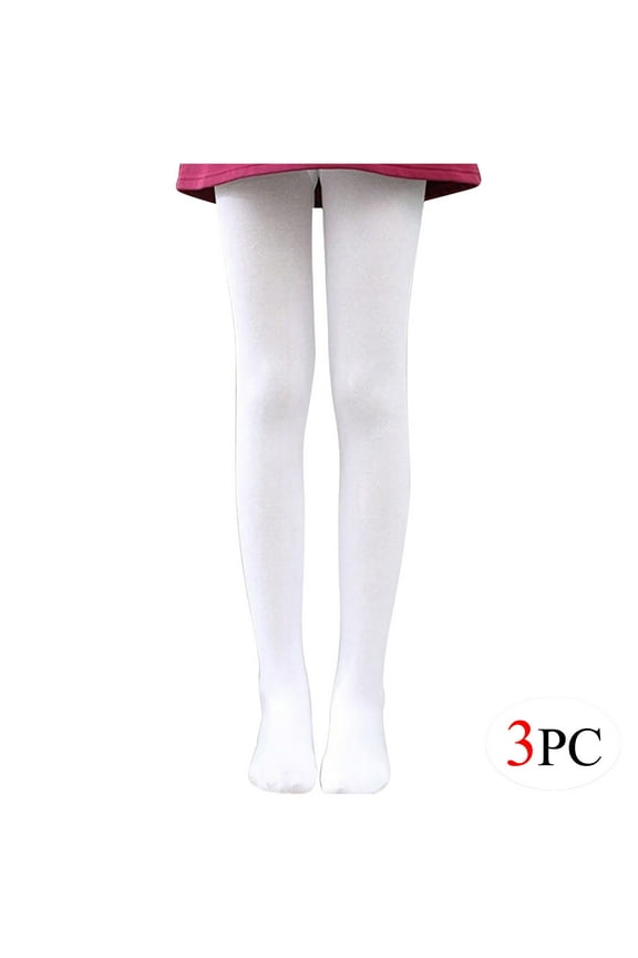 3 Pairs Women's Opaque Pantyhose Tights Girls High Waisted Dance Ballet Stockings Baselayer Footed Leggings