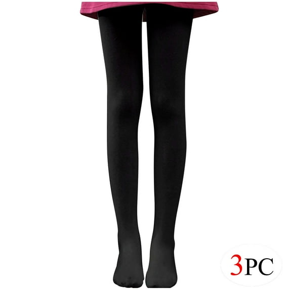 Besolor 3 Pairs Women's Opaque Pantyhose Tights Girls High Waisted Dance Ballet Stockings Baselayer Footed Leggings
