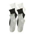 thumbnail image 1 of Besolor 3 Pairs Women's Ruffle Socks Casual Cute Lettuce Trim Ankle Socks Breathable Cotton Frilly Crew Socks, 1 of 3