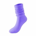 thumbnail image 1 of Besolor 3 Pairs Women's Scrunch Socks Warm Frilly Knit Crew Socks Soft Thick High Boot Socks Long Tube Stacked Socks, 1 of 9