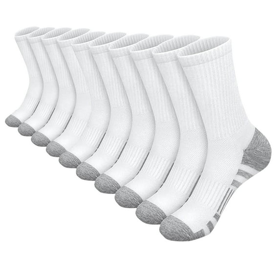 Besolor 5 Pairs Men's Athletic Crew Socks Breathable Wicking Sport Running Athletic Cycling Hiking Boot Socks