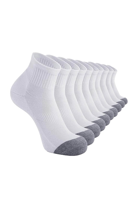 5 Pairs Men's Hiking Running Athletic Soft Cotton Moisture Breathable Compression Crew Socks