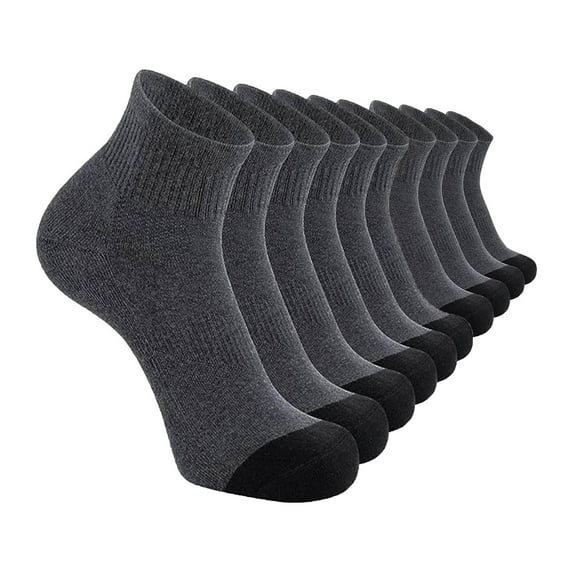 Besolor 5 Pairs Men's Hiking Running Athletic Soft Cotton Moisture Breathable Compression Crew Socks