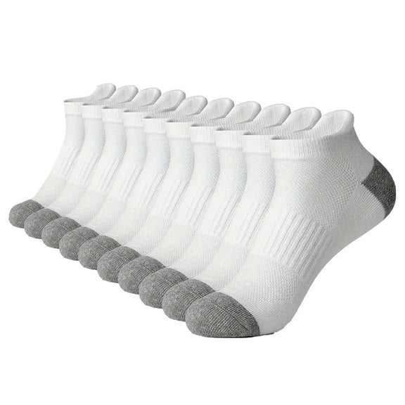 Besolor 5 Pairs Men's Running Ankle Socks Low Cut Wicking Breathable Athletic Sport Hiking Gym Cotton Socks