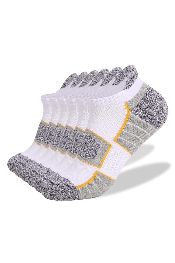 6 Pairs Women Men Sport Socks Low Cut Breathable Athletic Running Hiking Non Slip Invisible Crew Socks