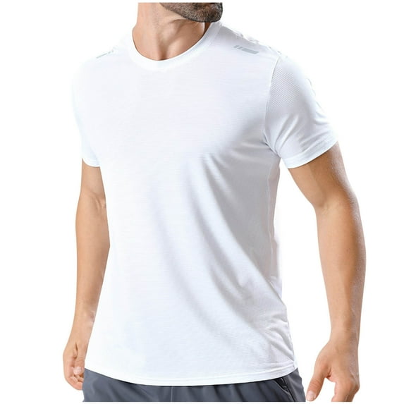 Besolor Athletic Shirts for Men Big and Talls Short Sleeve Quick Dry Workout Gym Tees Casual Round Neck Summer Tops
