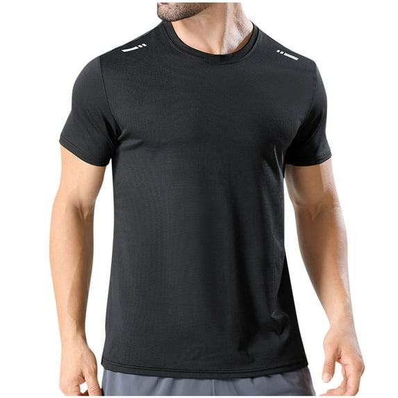 Besolor Athletic Shirts for Men Big and Talls Short Sleeve Quick Dry Workout Gym Tees Casual Round Neck Summer Tops