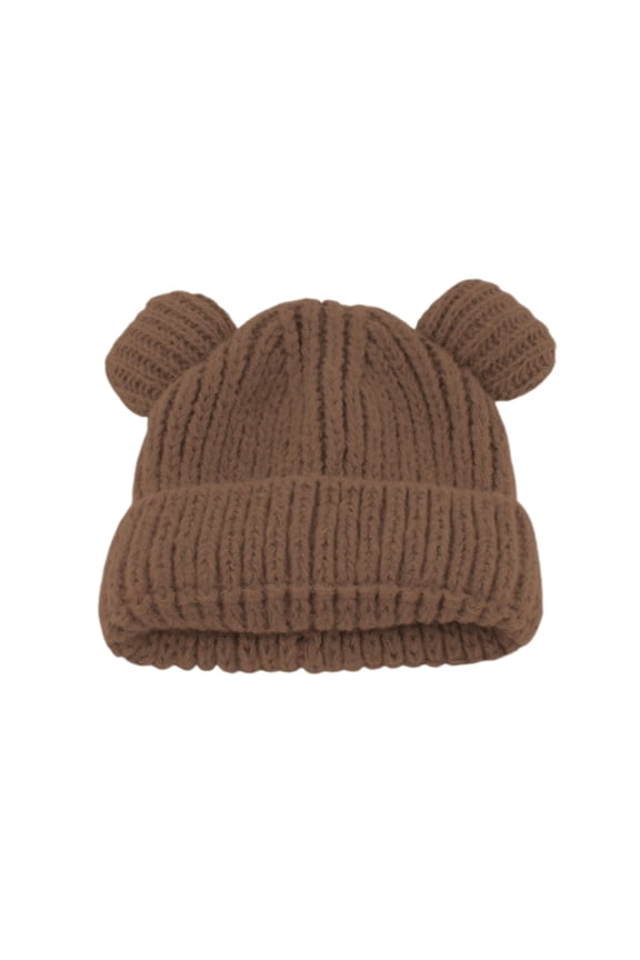 Baby Infant Winter Beanies Toddler Boys Girls Warm Knitted Cute Bear Ears Hats Solid Color Warm Caps