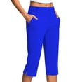 thumbnail image 1 of Besolor Capri Pants for Women Plus Size Summer High Waisted Stretch Leggings Workout Yoga Pants with Pockets, 1 of 7