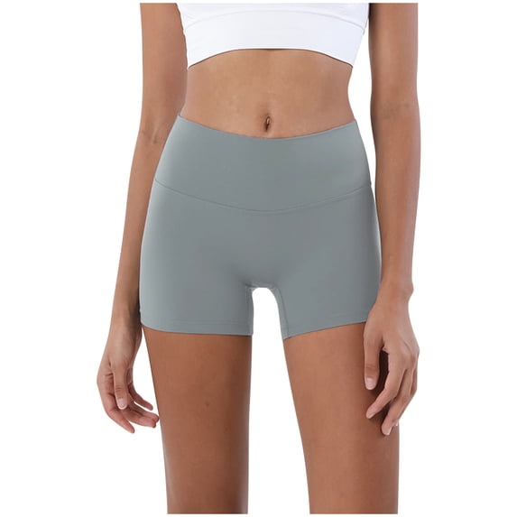 Besolor Biker Shorts Women Athletic Short Leggings High Waisted Slim Fitted Stretch Workout Running Yoga Shorts