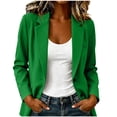 thumbnail image 1 of Besolor Blazer for Women Business Casual Long Sleeve Lapel Collar Button Open Front Jacket Work Blazer with Pockets(X-Large,Green), 1 of 6