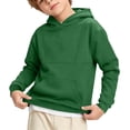 thumbnail image 1 of Besolor Boy's Hoodies Long Sleeve Sweatshirts Fall Winter Fleece Lined Casual Loose Kids Pullover Tops with Pockets(5-6 Years,Green), 1 of 7