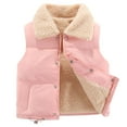 thumbnail image 1 of Besolor Boys Girl's Winter Fleece Lined Vest Button Front Sleeveless Collared Puffer Jackets Kids Thickened Coats, 1 of 3