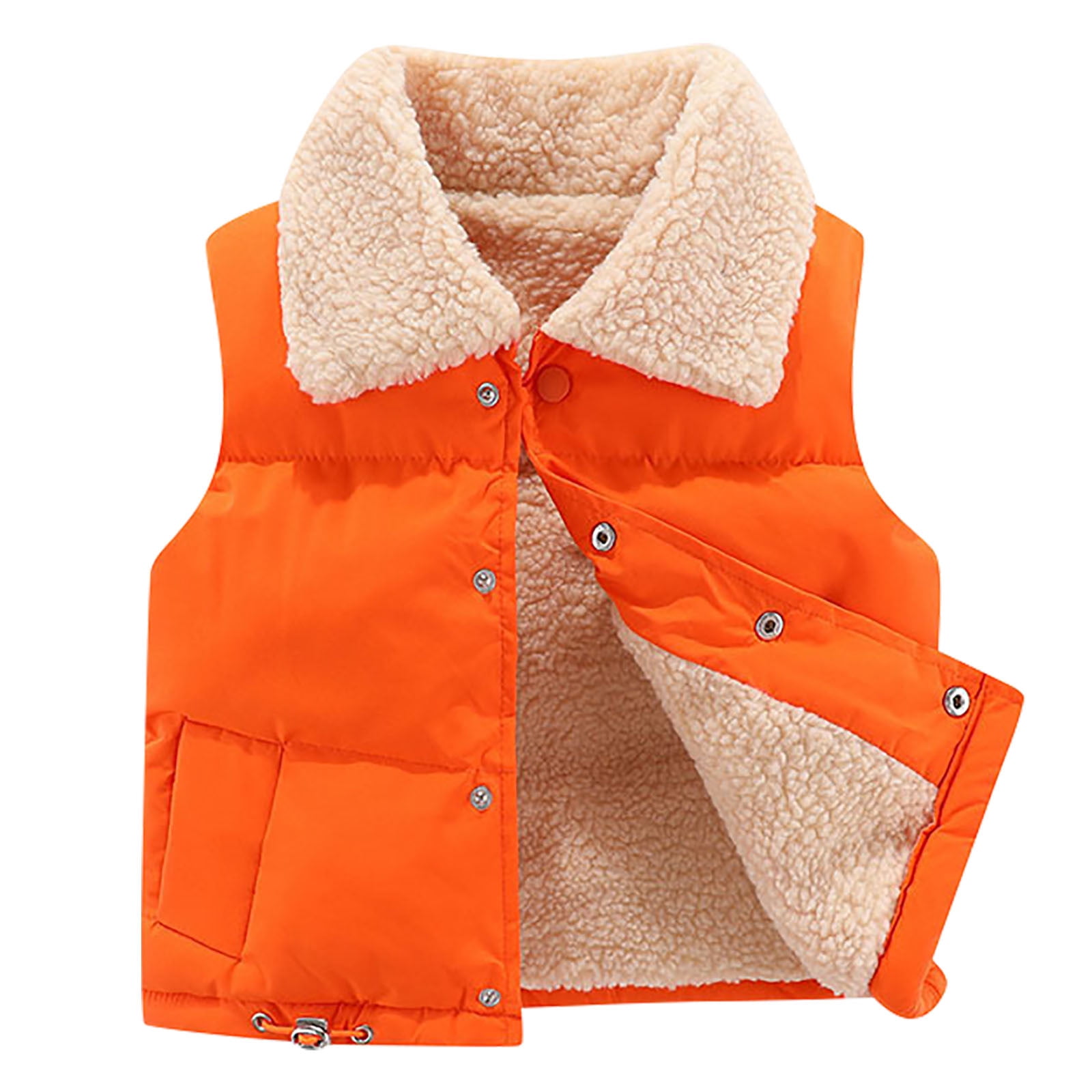 Besolor Boys Girl's Winter Fleece Lined Vest Button Front Sleeveless