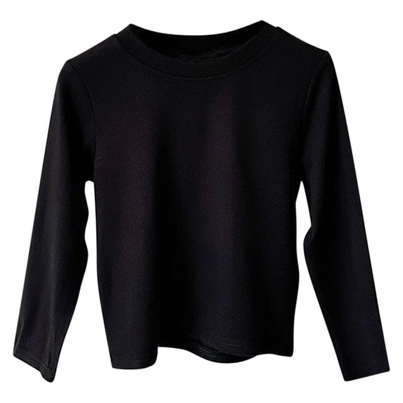 Besolor Boys Girls Long Sleeve T Shirts Fall Winter Casual Undershirts Children's Loose Solid Crewneck Outfits
