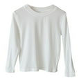 thumbnail image 1 of Besolor Boys Girls Long Sleeve T Shirts Fall Winter Casual Undershirts Children's Loose Solid Crewneck Outfits, 1 of 5