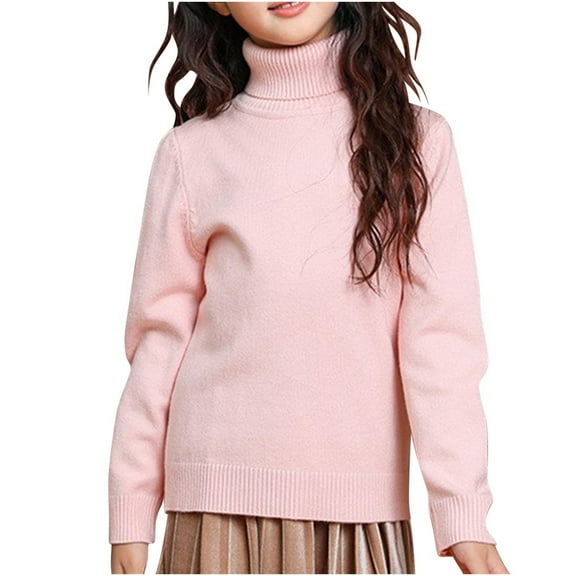 Besolor Boys Girls Long Sleeve Turtleneck Tops Kids Ribbed Knit Basic Warm Blouse Pullover Fall Winter Sweaters