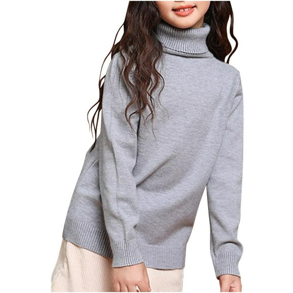 Besolor Boys Girls Long Sleeve Turtleneck Tops Kids Ribbed Knit Basic Warm Blouse Pullover Fall Winter Sweaters