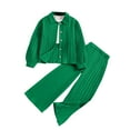 thumbnail image 1 of Besolor Boys Girls Summer 2 Piece Outfits Kids Casual Long Sleeve Button down Shirts and Pants Lounge Sets 8-12 Years, 1 of 9