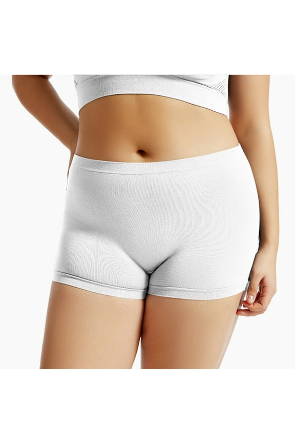 Boyshort Panties for Women Seamless High Waisted Comfy Breathable No Show Underwear Plus Size Bottom Shorts