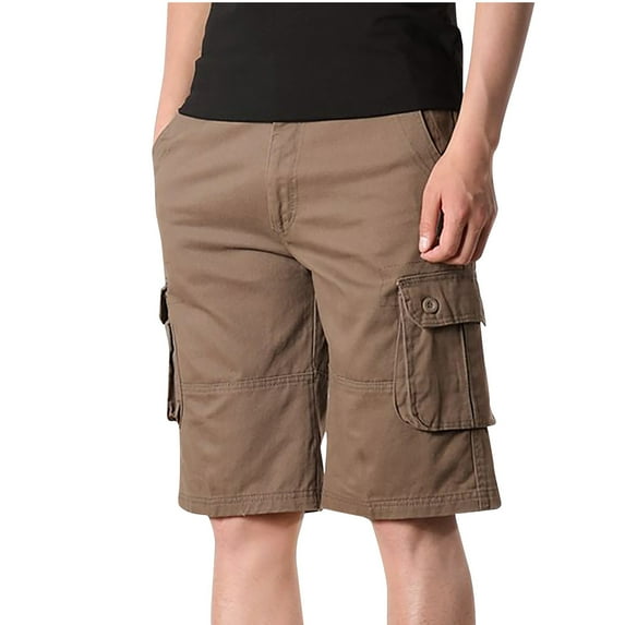 Besolor Cargo Shorts for Men Casual Baggy Mid Waist Hiking Outdoor Workout Straight Leg Shorts with Multi Pockets