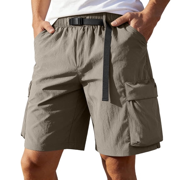 Besolor Cargo Shorts for Men Wide Leg Adjustable Waistband Casual Loose Outdoor Hiking Workout Shorts with Multi Pockets(X-Large,Khaki)